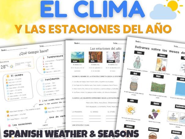 Spanish Weather and Seasons Activities – El Clima | Spanish 1 - 2