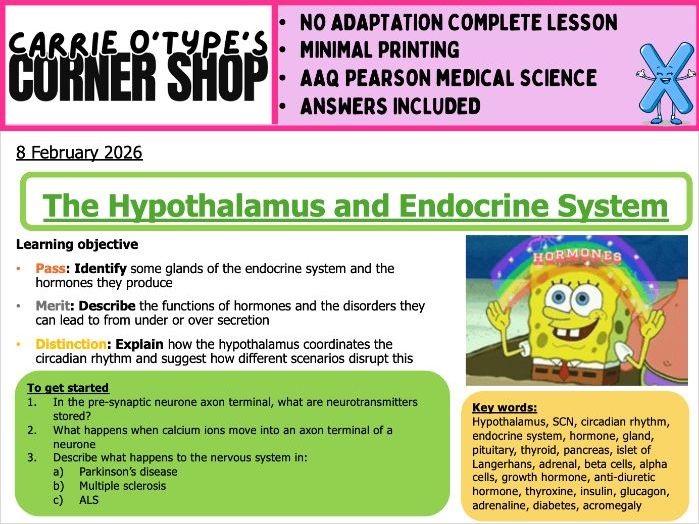 AAQ Pearson Medical Science - B: The Nervous and endocrine systems ...