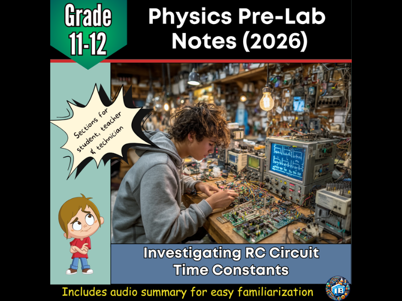 IB DP Physics Investigating RC Circuit Time Constants Pre-Lab Notes  2026