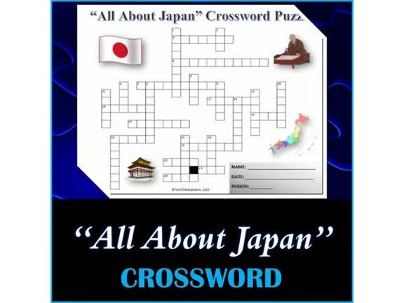 All About Japan - Crossword Puzzle Activity Worksheet