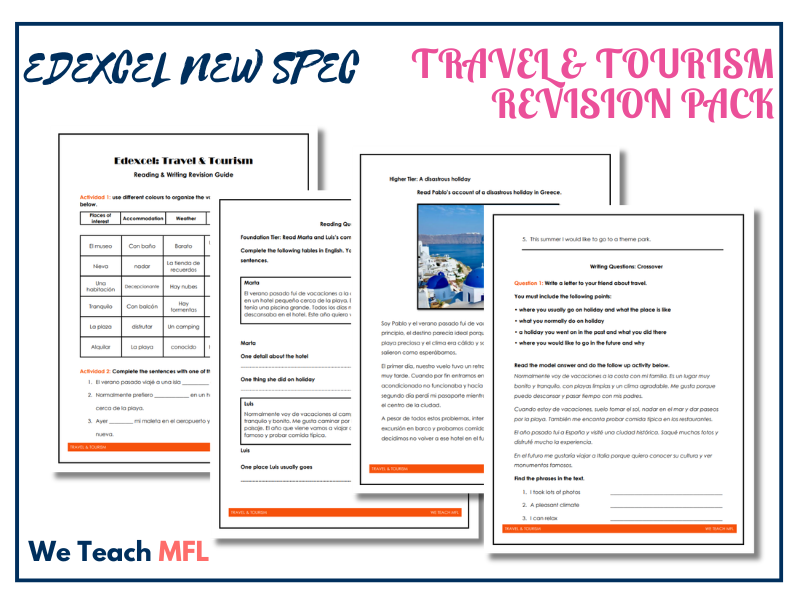 EDEXCEL NEW GCSE: Travel & Tourism Revision Pack