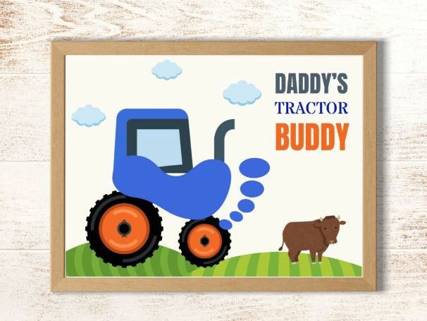 Daddy’s Tractor Buddy Footprint Art | Father’s Day Farm Craft for Kids