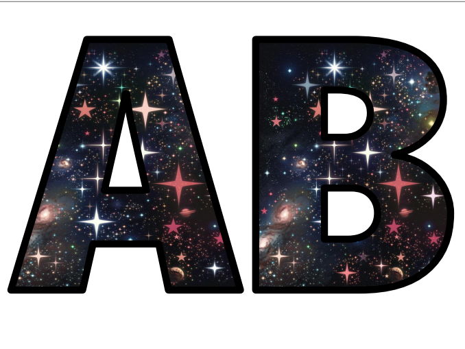 Glowing Sky Starry Night Lettering Set Instant Display Title All ...