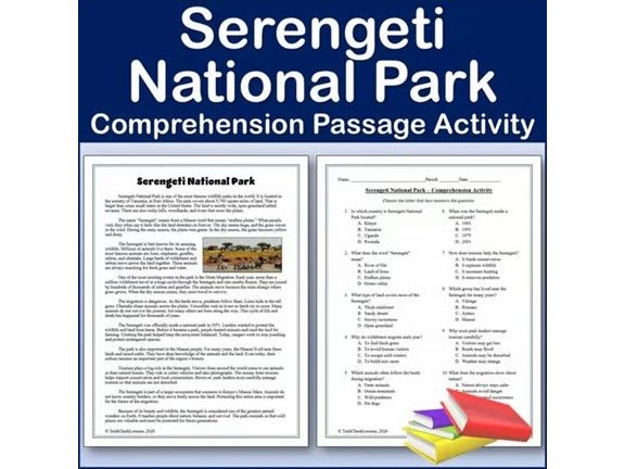 Serengeti National Park | International Landmarks Reading Comp Passage & Activity