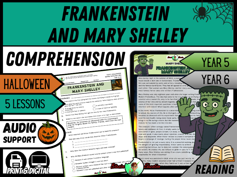 Frankenstein and Mary Shelley | Reading Comprehension | Year 5/6