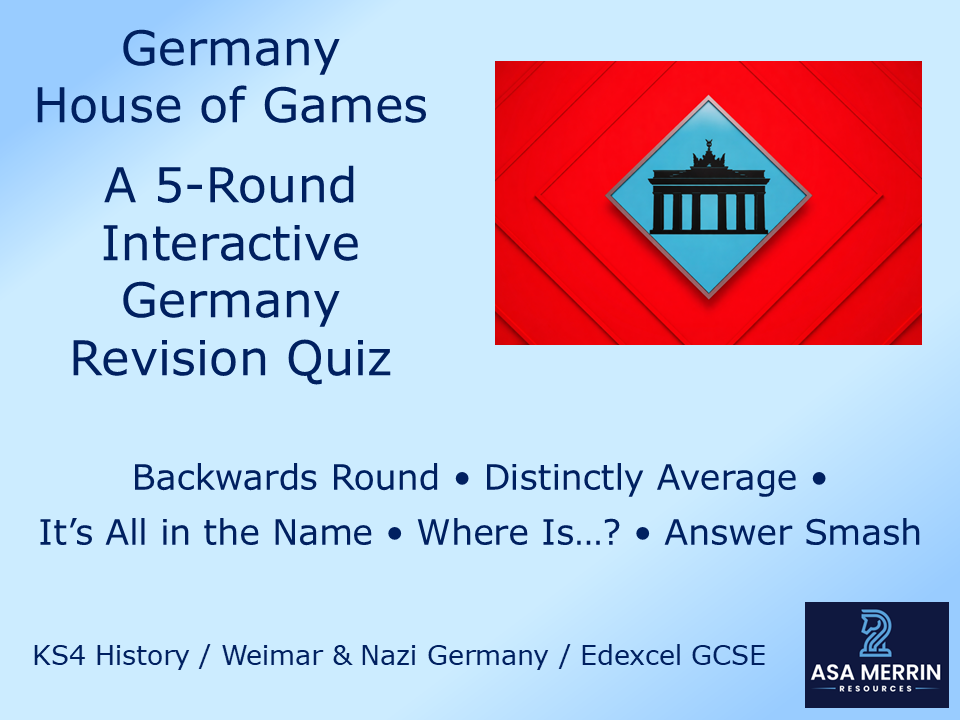 Weimar & Nazi Germany House of Games – Interactive GCSE Revision Quiz (5 Rounds)