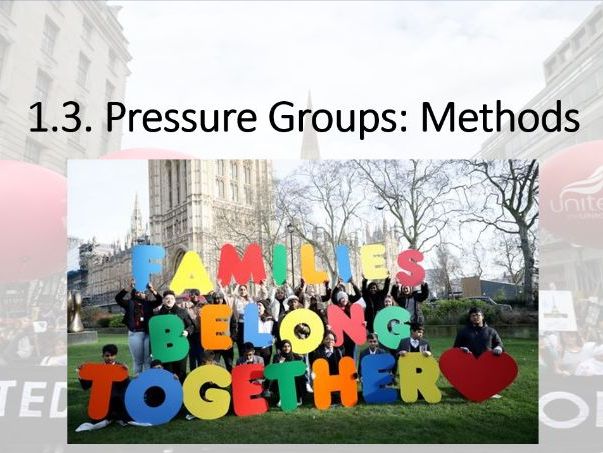 UK Politics (Paper 1) Democracy and Participation, Lesson 5 (Pressure Groups Methods)).