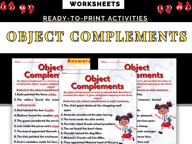 Object Complements Worksheets | Grammar & Sentence Structure Practice