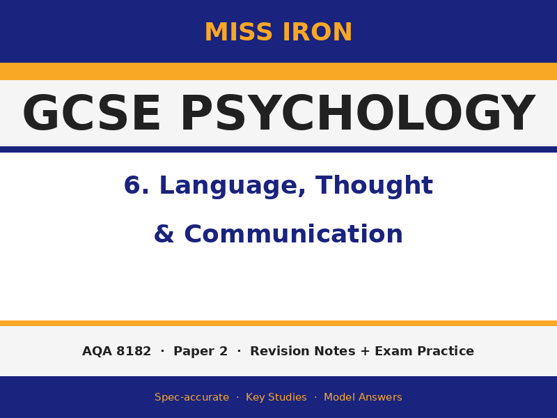 AQA GCSE Psychology (8182) – Language, Thought & Communication Revision Pack | Paper 2
