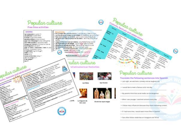 GCSE Spanish Translation Practice (with answers) – Theme 2: Popular culture