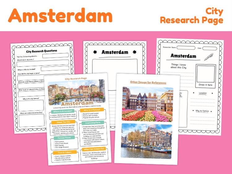 Amsterdam City Research Project | Geography & Culture Worksheets