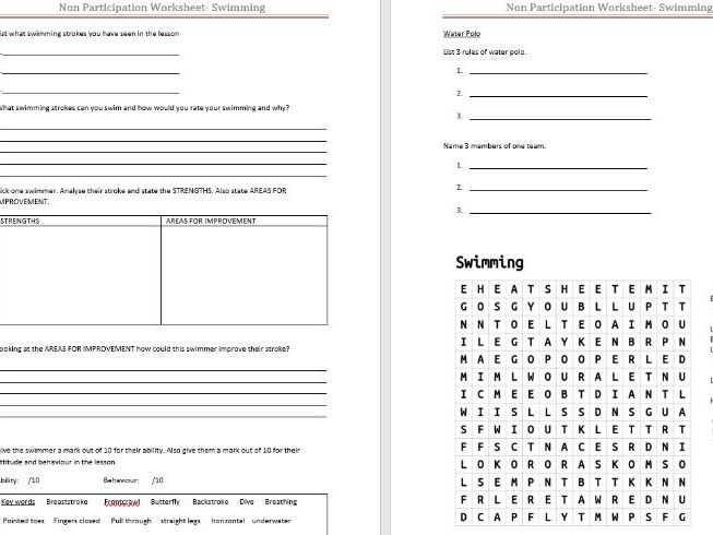 Swimming non participant