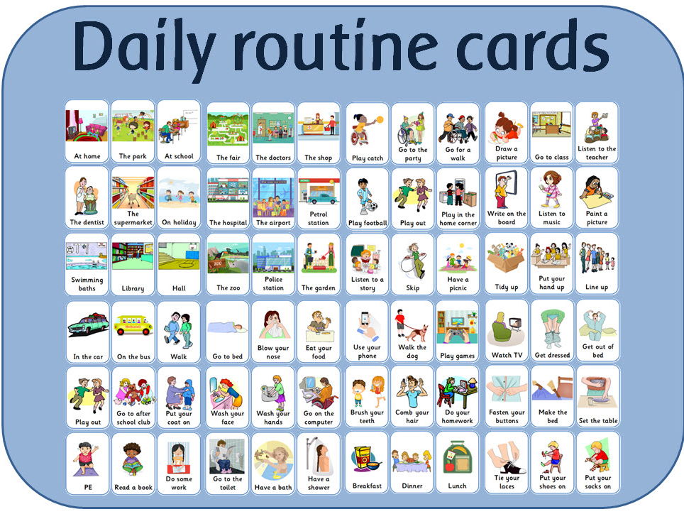 Daily Routine Picture Cards For Children Daily Routine Picture Cards For Children