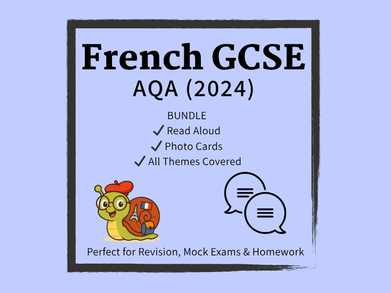 GCSE French AQA Speaking Exam Bundle | Photo Card + Read Aloud Practice | Foundation & Higher | 2024 Spec