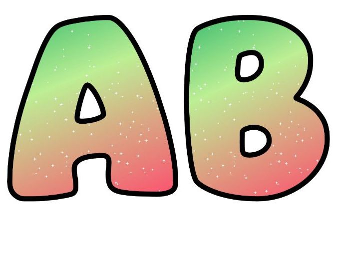 Watermelon Gradient Bubble Letters | Patterned Bulletin Board Letters | Classroom Display Pack