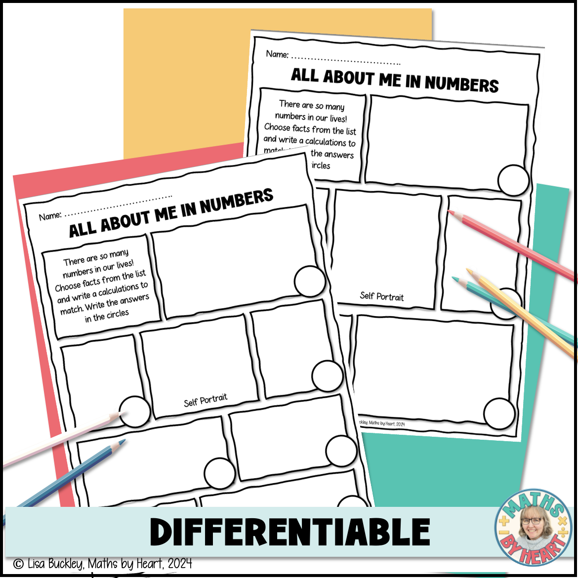 All about me craft with numbers editable teaching resources