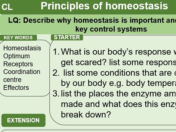 GCSE AQA Biology Topic 5 Homeostasis and responses
