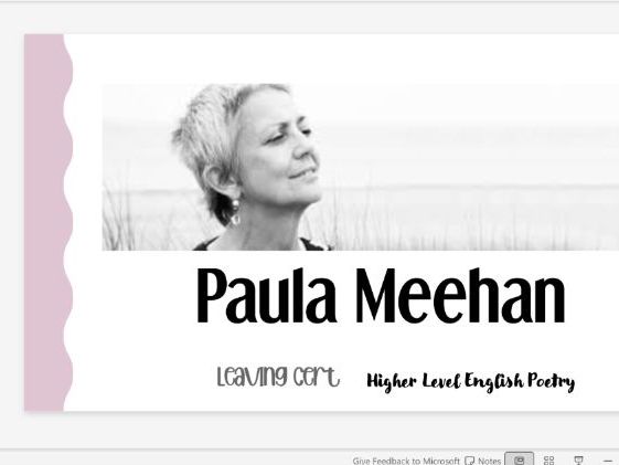Paula Meehan Full Powerpoint Leaving Certificate English Poetry