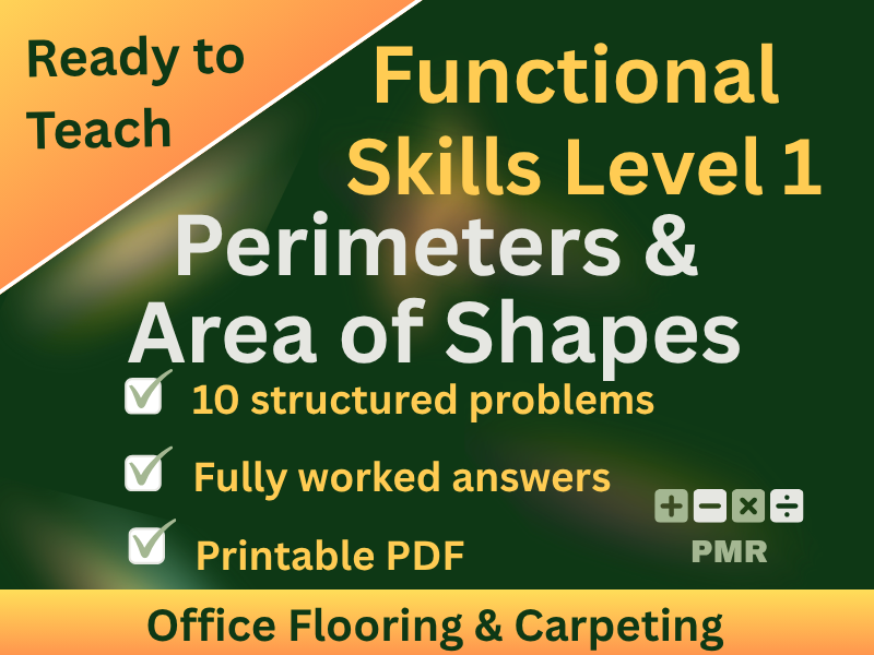 Functional Skills Perimeter & Area L1 Worksheet