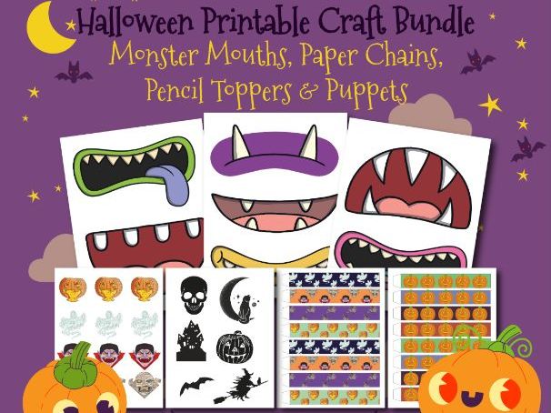 Halloween Printable Craft Bundle | Monster Mouths, Paper Chains & More