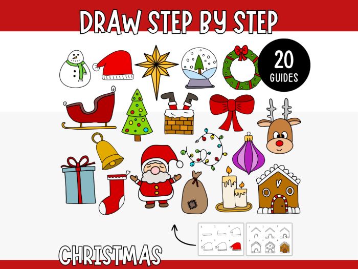 Christmas Drawing Guide - 20 Step-by-Step Pictures
