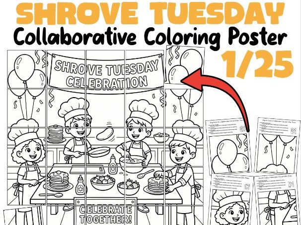 Shrove Tuesday Collaborative Coloring Poster | Celebrate Together!