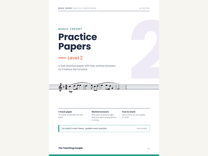 Level 2 Music Theory Practice Papers – FREE Sampler