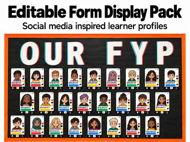 Editable Social Media Style Form Display Pack | Tutor Group Profiles