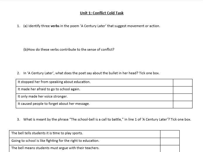 WJEC Unit 1 Context and Meaning Poetry Revision Booklet