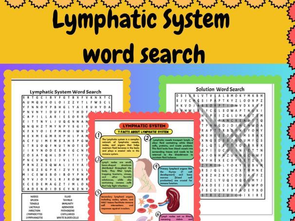 Human Body Systems | Lymphatic System |  Facts and Word Search