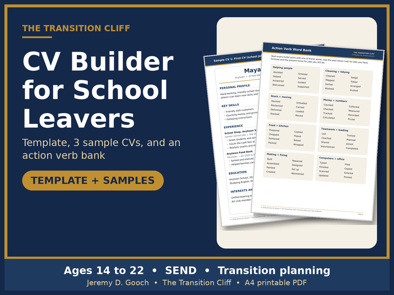 CV Writing Template for School Leavers SEND