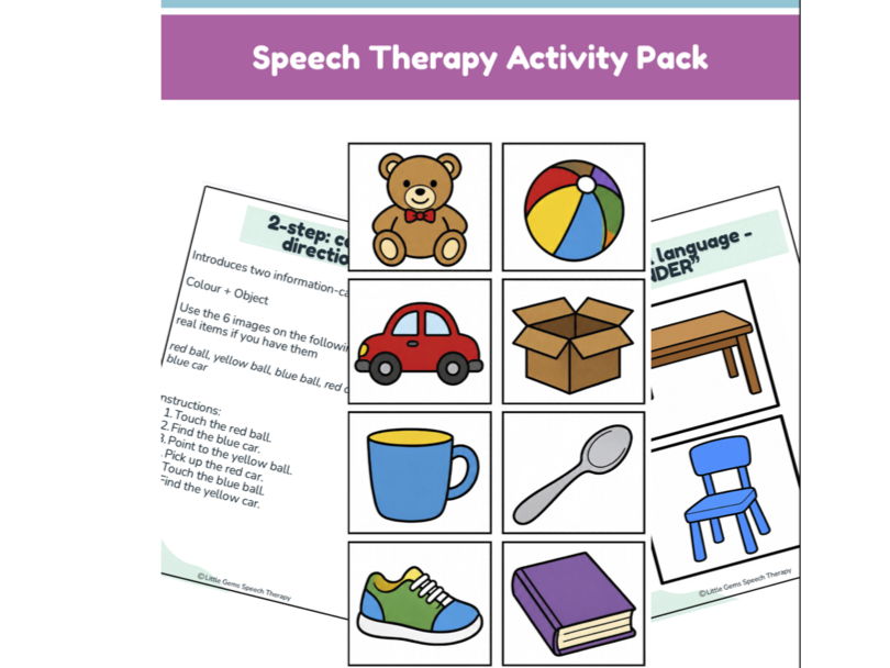 Following 1 & 2 Step Directions – Understanding of Language