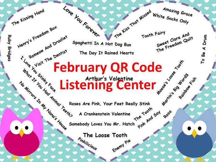 February Listening Center with QR Codes (30 books)