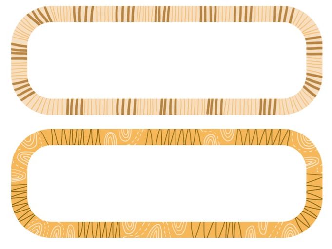 Natural colour patterned  editable tray labels