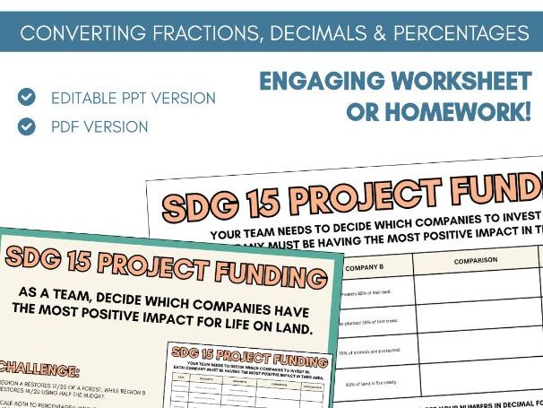Converting FDP | Worksheet Task | Fractions, Decimals & Percentages