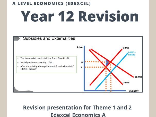 Edexcel A Level Economics A: Theme 1 & Theme 2 Revision Lesson Bundle