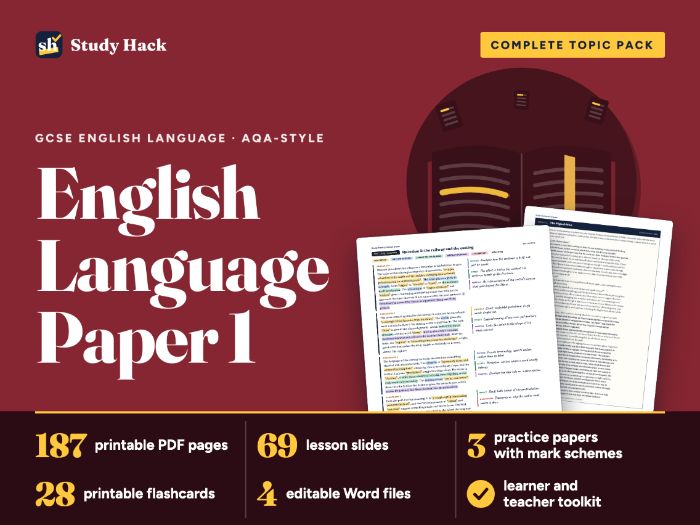 GCSE English Language Paper 1: AQA-style 3 mock papers, mark schemes and model answers