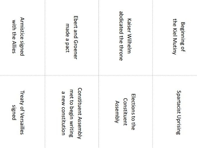 Printable flashcards - Weimar Germany (Edexcel GCSE History)