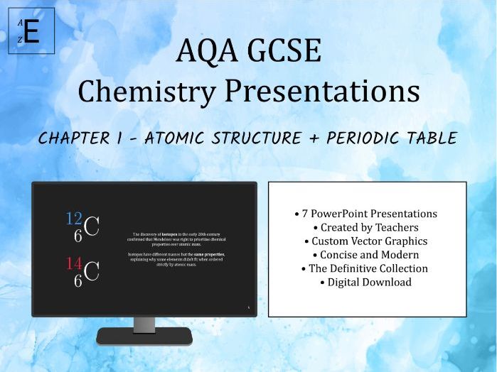 AQA GCSE Chemistry Presentations Chapter 1 - Atomic Structure and the Periodic Table