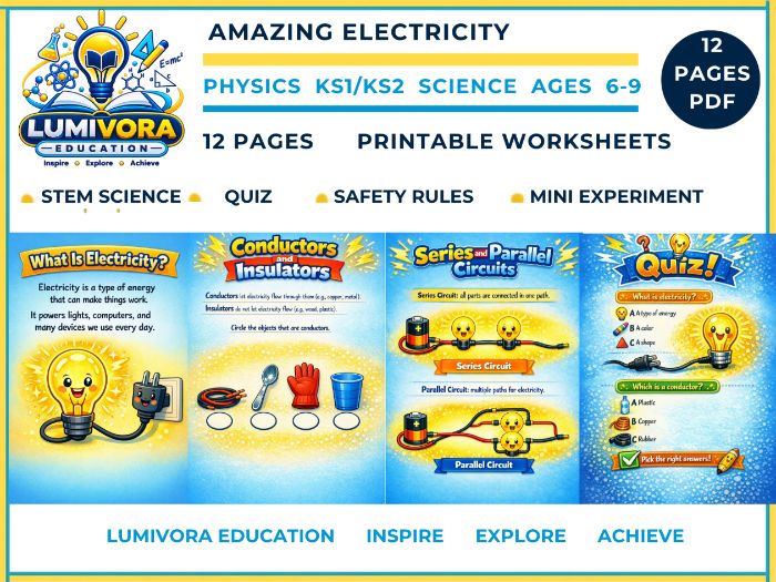 KS1/KS2 Science | Amazing Electricity STEM Workbook (Ages 6–9)