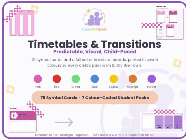 Neuro-affirming Timetables +Transitions child led resource.