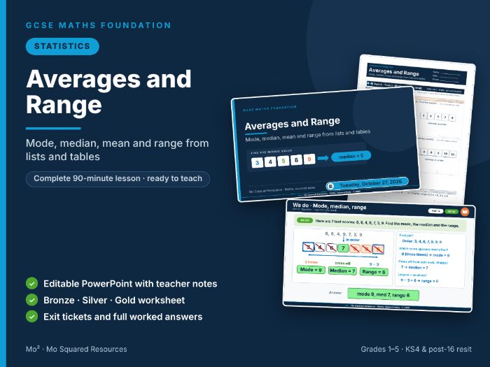 Averages and Range – GCSE Maths Foundation Lesson