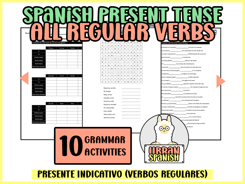 [SP] PRESENT TENSE: MIXED REGULAR VERBS