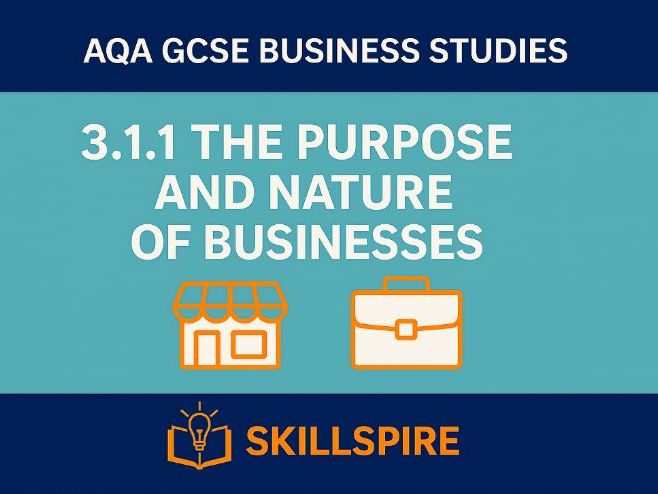 AQA GCSE Business Studies – Purpose and Nature of Business (3.1.1) | Lesson Pack | PPT + Worksheet