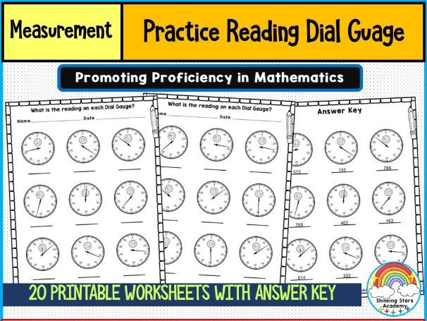 Reading a Dial Gauge Worksheets | Precision Measurement Practice
