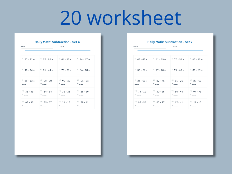 Daily Math Warm-Ups: 20-Page Addition, Subtraction & Multiplication Drill Bundle