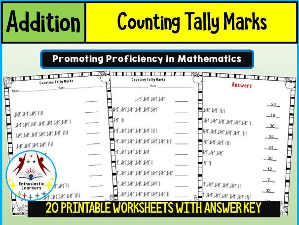 Counting Tally Marks Worksheets – Beginner Level Math Problems