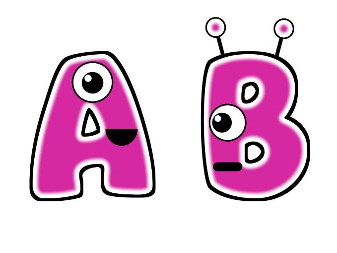 Bright Magenta Glow Monsters Bubble Letters | Bulletin Board Letters | Classroom Display Pack