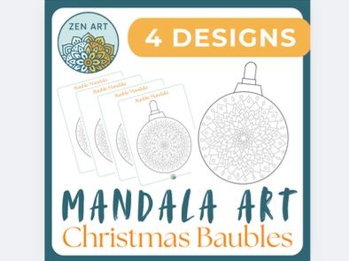 Christmas Baubles Winter Mandala Art Coloring Pages