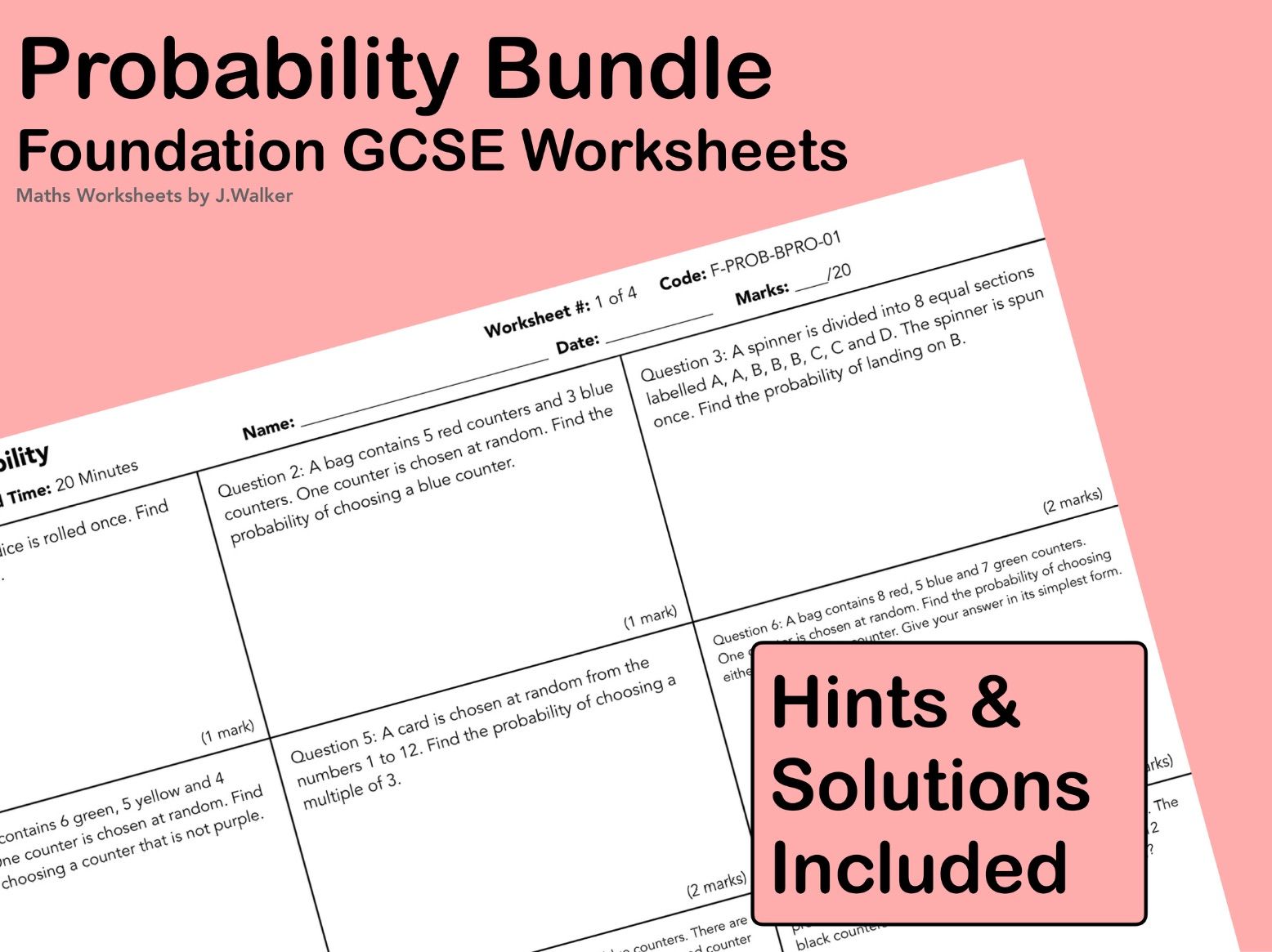 Probability Bundle – GCSE Maths (Foundation Tier)
